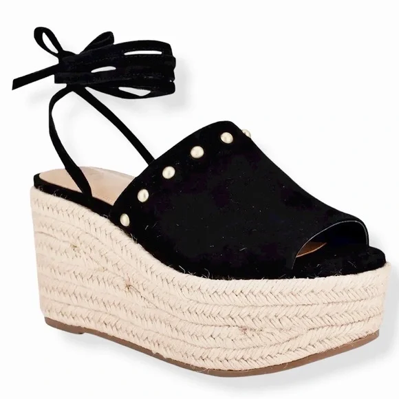 🆕{Marc Fisher} Verena Studded Suede Espadrilles - Picture 1 of 17